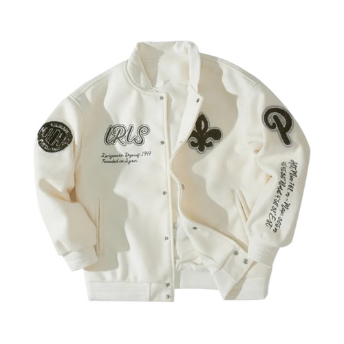 Giacca varsity pelle bianco - varsity,