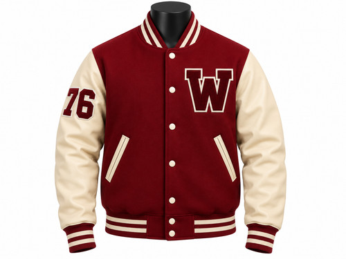 Giacca letterman varsity crema - letterman,