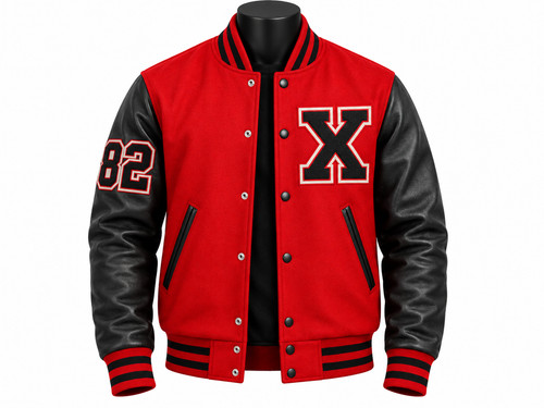 Giacca letterman varsity rosso - letterman,